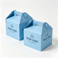 Boîtes à gâteaux pliables personnalisées en gros avec impression, boîtes d'emballage de gâteaux de haute qualité, encre à base de soja, vente chaude, boîtes à gâteaux avec poignée