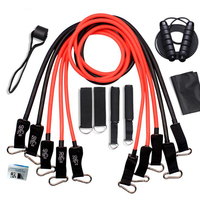 Juego de Bandas de Resistencia TPE de 12 Piezas, 150lbs/200lbs, con 5 Niveles de Resistencia, para Yoga y Ejercicios