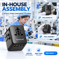 Adaptateur de voyage GaN 35W avec chargeur USB-C PD, prise universelle pour EU, UK, US, AU, fabricant OEM ODM