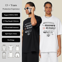 Camiseta de Hombre al por Mayor, Último Estilo, Casual, Moderna, de Marca, Holgada, con Impresión de Letras Personalizadas y Logotipo, de Tela Gruesa