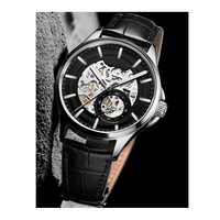 Montres automatiques en acier pour entreprise, avec design d'usine et personnalisables, à mouvement squelette, petite seconde apparente, pour marque privée