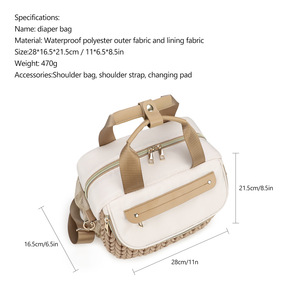 Nouveau <span class=keywords><strong>sac</strong></span> <span class=keywords><strong>de</strong></span> <span class=keywords><strong>maternité</strong></span> matelassé brodé imperméable super léger pour poussette, <span class=keywords><strong>sac</strong></span> à main extérieur et <span class=keywords><strong>sac</strong></span> bandoulière grand format - Product Image 4