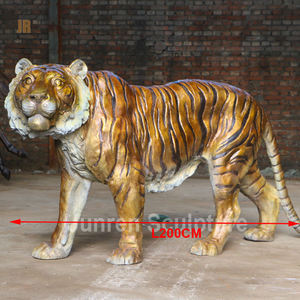 Estatua de tigre de tamaño real para decoración al aire libre, escultura de bronce para caminar, Plaza - Product Image 2