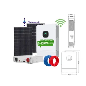 Shineworld Home 10Kw Battery Hybrid All In One Panels Complete Kit Small Solar Power System With Photovoltaic