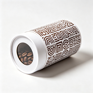 OEM ODM Round <b>Paper</b> Tube <b>Box</b> Die Cut Transparent Window Rigid Cylinder <b>Box</b> For Coffee Bean <b>Storage</b> - Product Image 3