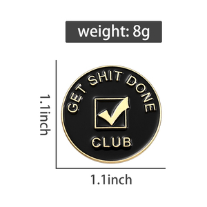 Épinglette en émail « Get Shit Done Club » en gros, phrases amusantes, signe de motivation, broche, badge pour sac à dos, bijoux, cadeau pour employé - Product Image 6