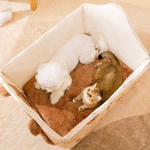 Cama para Mascotas de Dibujos Animados con Diseño de Casa de Osito, con Forro Polar Ártico y Relleno de Poliéster, Acolchado de Esponja Suave, para Perros y Gatos - Product Image 5