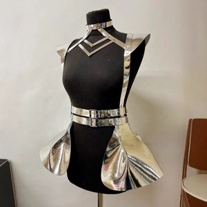 1 pièce Harnais de corps en PU pour femme, ceinture de mode, harnais d'épaule holographique pour festival, rave et cosplay, accessoire corporel - Product Image 5