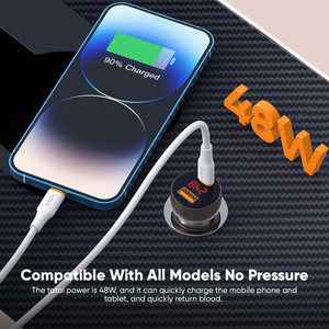 <span class=keywords><strong>Cargador</strong></span> de Coche <span class=keywords><strong>VIDVIE</strong></span> QC3.0 48W USB <span class=keywords><strong>Tipo</strong></span> <span class=keywords><strong>C</strong></span> de Carga Rápida para Teléfono Móvil, Compatible con iPhone 15 y Samsung Galaxy, con Pantalla Digital - Product Image 4