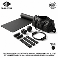 Ensemble de Pilates en silicone, tapis de yoga en PU, bande de résistance écologique, kit de fitness portable pour l'exercice à domicile, votre logo, modèle de marque