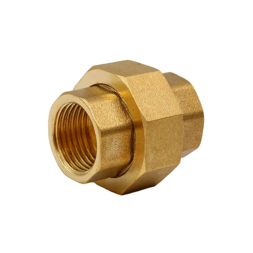 OEM Brass Female Thread Union Plumbing Accessories Sanitary Coupling Pipe Fittings Square Tube Connector