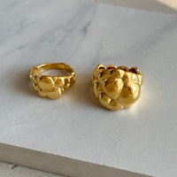 Nouvelle Bague Dazan Hiver 2027 Tendance Ins en Acier Inoxydable Plaqué Or PVD 18 carats de Haute Qualité, Style Baroque Gypsy Dance Broccoli