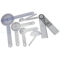 6 pièces/ensemble avec trous rapporteurs multi-règle colonne vertébrale doigt goniomètre Angle médical colonne vertébrale règle 360 degrés outil de mesure