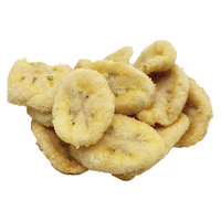 Gezonde zoete knapperige vacuüm gefrituurde bananen snacks in doosverpakking met harde textuur