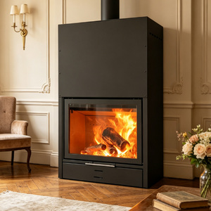 Caminetto Moderno a Legna Autoportante per Interni <span class=keywords><strong>con</strong></span> Porta Scorrevole Verticale per Riscaldamento Residenziale in Soggiorno e Villa - Product Image 6