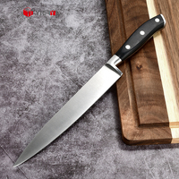 Ensemble de couteaux de cuisine en acier inoxydable pour chef, 3 pièces, logo personnalisé, 5Cr15Mov, haute teneur en carbone, avec manche en ABS et boîte cadeau noire, vente en gros