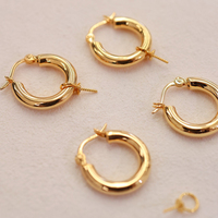 Haute qualité 18K or massif creux boucles d'oreilles créoles bijoux fins boucles d'oreilles pour les femmes pour bijoux en perles