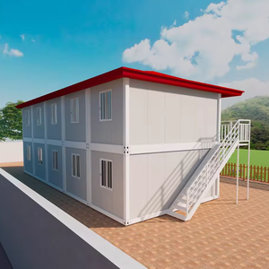 Dormeau modulaire à deux étages en conteneurs avec toit rouge et balcons pour l'hébergement du personnel et les logements collectifs - Product Image 4