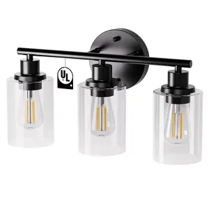 Modern black luxury custom competitive low wholesale price wrought iron hotel wall sconce light Vanity lamp fixture with switch