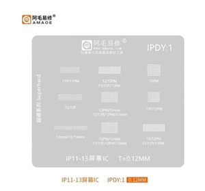 AMAOE LCD ומסך מגע IC שבב סטנסיל עבור iPhone 11 <span class=keywords><strong>12</strong></span> 13 14 X XS מקסימום LCD מגע IC פח שתילת עמדה פלדת רשת - Product Image 1