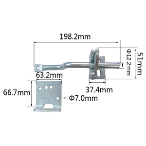 Khóa cửa tự động bằng thép mạ kẽm, chắc chắn, dễ lắp đặt, 4 inch, dùng cho cửa gỗ nông trại - Product Image 2