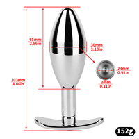 FRRK Plug anal en métal S/L avec verrouillage dissimulé pour jeux BDSM, Perles anales en métal, Plug anal en métal argenté, Jouets sexuels fétichistes BDSM, Vente en gros