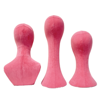 DELIANG haut de gamme velours tête Mannequin mousse buste robe forme présentoir pour cheveux chapeau écharpe dans le magasin de détail Boutique utilisation