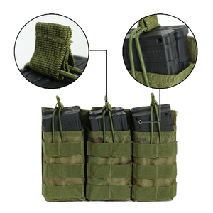 Bolsa Táctica MOLLE Triple Abierta para Cargadores M4 M16 M14, Nylon 600D con Retención Elástica - Product Image 3