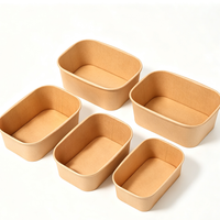 Conteneur rectangulaire en kraft robuste et jetable pour emballer les aliments chauds ou froids