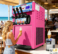 LEDE Nieuwe Automatische Dubbele Compressor Eenvoudig te Gebruiken Soft Serve IJs- en Yoghurtmachine voor Commercieel Gebruik in Dessertwinkels