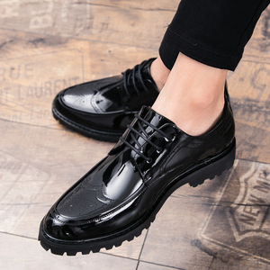 Chaussures habillées <span class=keywords><strong>pour</strong></span> hommes à semelle épaisse et à bout rond, style anglais, <span class=keywords><strong>pour</strong></span> le travail et les déplacements, surface brillante - Product Image 6