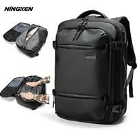 Sac à dos d'ordinateur portable unisexe multifonctionnel pour voyage, en polyester Oxford, capacité 36-55L, avec fermeture éclair et compartiment à air, imperméable