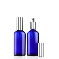 Flacon pulvérisateur en verre bleu pour parfum, flacon d'huile essentielle, vente en gros, logo personnalisé, flacon atomiseur vide, usine