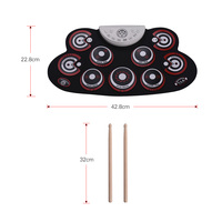 Jeu de tambours électroniques en Silicone, tambour Portable, Instruments de musique numérique, 1 pièce
