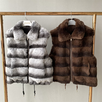 Gilet en fourrure de lapin Rex véritable fait main de luxe Jxwatcher, réversible, doux, pour l'hiver, veste en fourrure de lapin véritable pour femmes