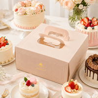 Boîtes d'emballage en papier pour pâtisserie, gâteaux et desserts, personnalisées, avec poignée, en papier spécial gaufré et doré, pour la vente en gros