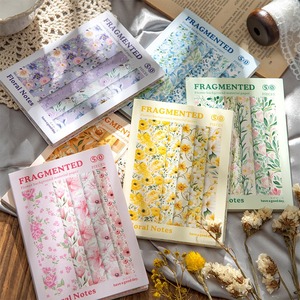 50pcs/pack Loose Leaf Floral Notes Memo <b>Pads</b> 50 Pieces Colorful Flower Background Material <b>Paper</b> for DIY Collage - Product Image 3
