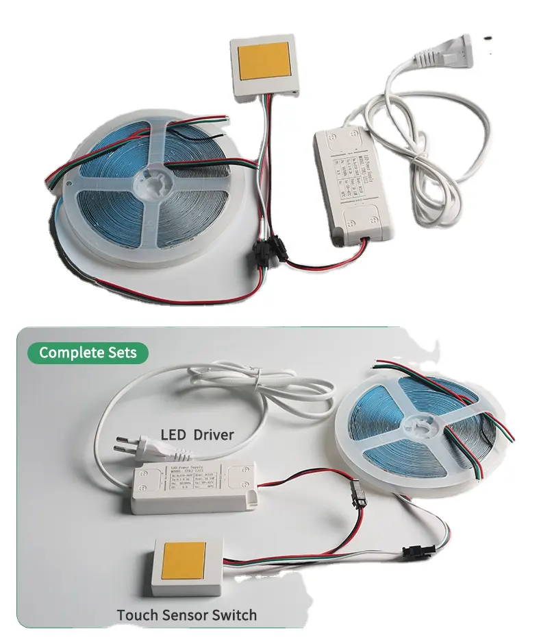 Светодиодный умный сенсорный выключатель FICLUX 12 В CE ROHS 12 в 36 Вт, сенсорный переключатель для зеркала в ванной, со светодиодным драйвером, светодиодные ленты 2835, теплый белый
