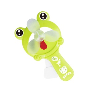 Mini ventilateur portatif en forme de grenouille, en plastique, manuel, design de dessin animé, pour enfants, utilisation en extérieur - Product Image 1