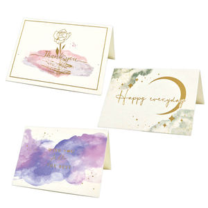 Design Logo personalizzato stampa di lusso pieghevole <span class=keywords><strong>auguri</strong></span> <span class=keywords><strong>auguri</strong></span> di <span class=keywords><strong>auguri</strong></span> lamina d'oro grazie carte di carta - Product Image 1