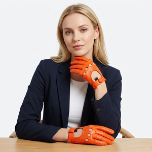 Guantes de Conducción de Cuero para Mujer, con Pantalla Táctil, Transpirables, con Forro de Cachemira Perforado, Diseñados para las Cuatro Estaciones, Cómodos - Product Image 2
