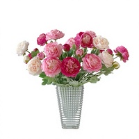 QiYIng Victory Hochwertige 3-köpfige Beflockte Seiden-Pfingstrose Künstliche Blume mit Luxuriöser Lebensechter Ausstrahlung Perfekte Kunstblume für Wohnzimmer und Zuhause