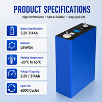 Inverter Surya Tegangan Tinggi ESS dengan 6000 Siklus Pengisian, Casing Aluminium, Sel Energi LiFePO4 Prismatik 3.2V 314Ah