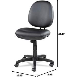 Silla de oficina Alera Interval Series contemporánea con función de elevación, giratoria e inclinable, altura ajustable, cuero negro, malla, espuma y aluminio - Product Image 5