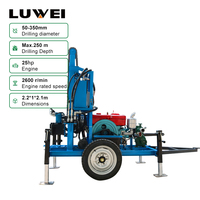 Foreuse mobile diesel sur roues pour puits d'eau, avec levage hydraulique, pour l'approvisionnement en eau des fermes et des foyers