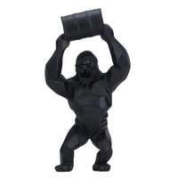 Sculpture de gorille moderne en résine personnalisée en gros avec seau relevable, figurine décorative créative pour bureau et salon, cadeau