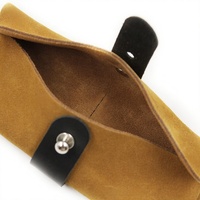 Étui à montre rectangulaire léger en similicuir suédé marron, pochette anti-déchirure en cuir, sac de rangement portable écologique avec boucle pour bijoux