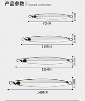 Leurre Bionique Plombé Électroplaqué à Rayures Lumineuses 70g/110g/160g/200g Finition Chrome pour Eau Salée