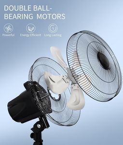 Ventilador de montaje en pared de 18 ", ventilador industrial oscilante de metal de alta resistencia, ventilador de 5 velocidades, inclinación ajustable para uso comercial doméstico, - Product Image 4