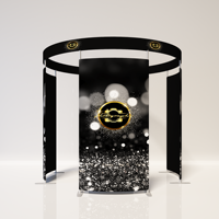 Vente en gros 360 Photomaton Led boîtier incurvé 360 caméra vidéo cabine toile de fond mur Portable taie d'oreiller Photo stand toile de fond